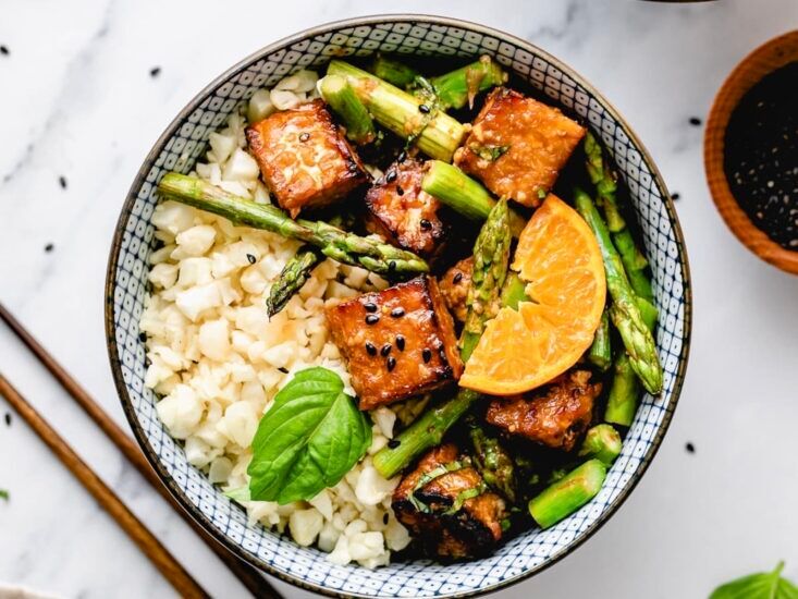 best-orange-tempeh-with-asparagus-recipe-1 Roasted orange tempeh and asparagus