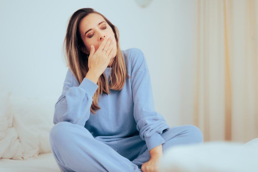 Tired,Woman,Yawning,Feeling,Sleepy,Relaxing,At,Home.,Exhausted,Person Woman feeling sluggish