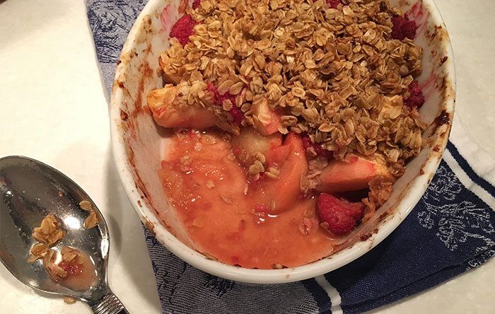 Apple raspberry oat crumble recipe