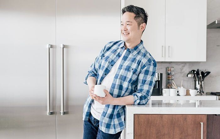 Danny Seo in his kitchen