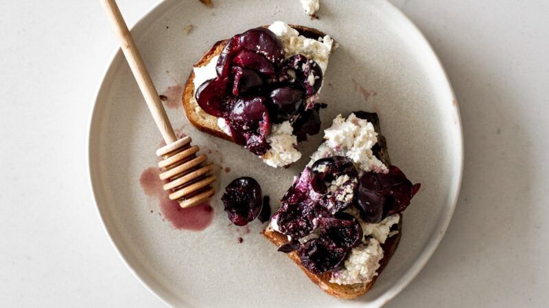 Cherry ricotta toast