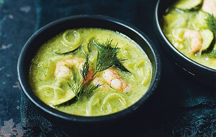 Zucchini shrimp soup
